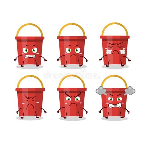 Angry Bucket Character Cartoon Style Stock Vector Illustration Of Cute Entertainment