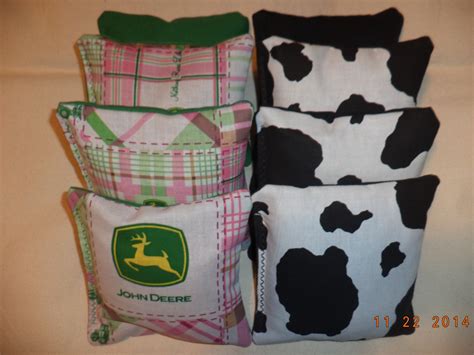 Cornhole Bags John Deere Cow Print Corn Hole By Oddsandends2010