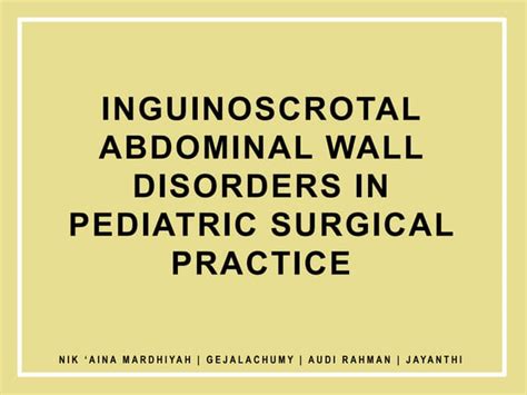 Inguinalscrotal Disease Ppt