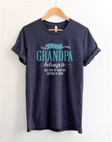 Personalized Grandpa Shirt With Grandkids Names Grandpa Etsy