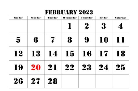 February 2023 Calendar With Holidays