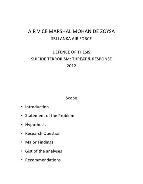 Defence Of Thesis Script