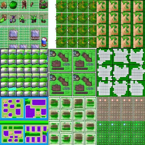 Sprite Sheet Game Grass Tiles X Night And Day Stable