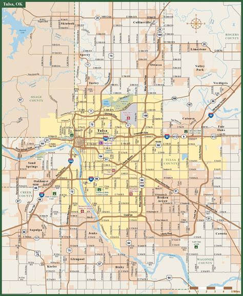 Tulsa Downtown Map Digital Vector Creative Force