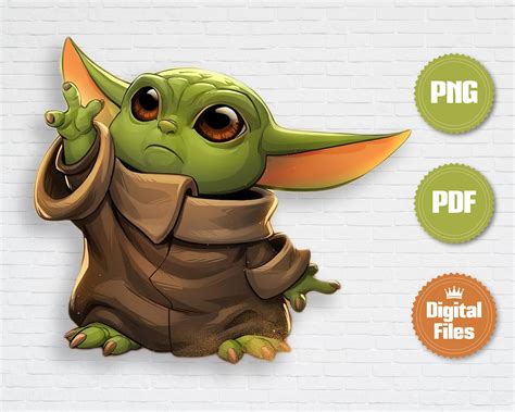 Baby Yoda Printable File Baby Yoda Clip Art Star Wars Etsy