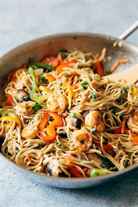 Shrimp Chow Mein Stir Fry Easy One Pot Meal 30 Minute Recipe