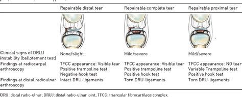 Table 2 From Classification Of Ulnar Triangular Fibrocartilage Complex