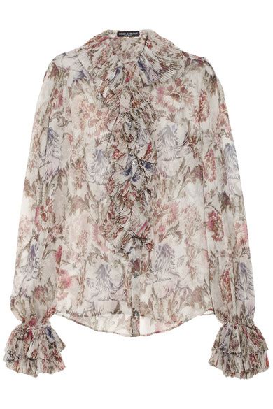 Dolce Gabbana Floral Print Silk Chiffon Blouse NET A PORTER COM