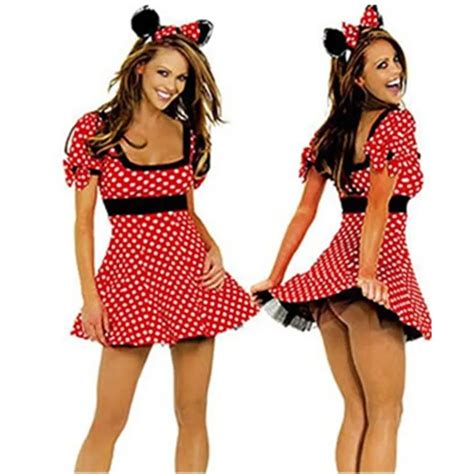 sexy red minnie mouse dress adult halloween costumes for women minnie mouse costume cosplay sexy