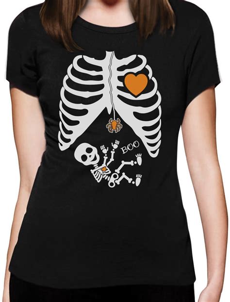 Pregnant Skeleton Halloween Costume Women TShirt BOY GIRL BABY