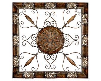 Featuring a satin nickel finish that will complement many decor styles, the metal construction provides durability, long life and ensures that your drapery rod is strongly supported. Rustic Grille Square Decorative Art | Metal sculpture wall art, Metal wall plaques, Wrought iron ...