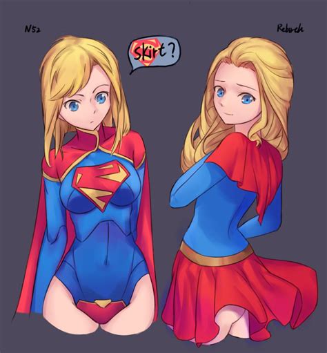 1girl Blondehair Blueeyes Breasts Cape Commentary Comparison Dc