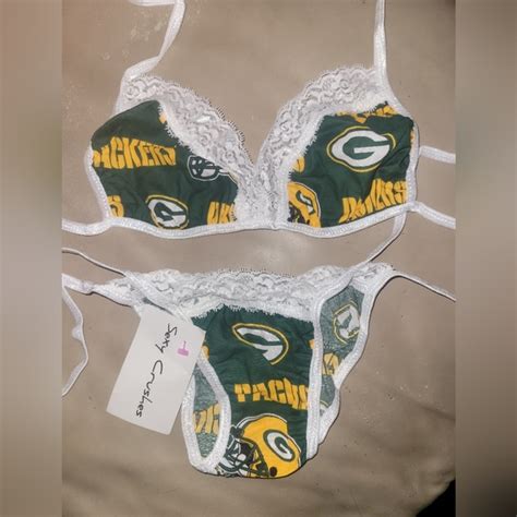 Handmade By Sexy Crushes Swim Nwt Sexy Nfl Green Bay Packers Triangle Top Scrunchy Butt