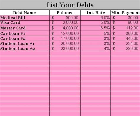 Microsoft Excel Templates 10 Debt Calculator Excel Templates