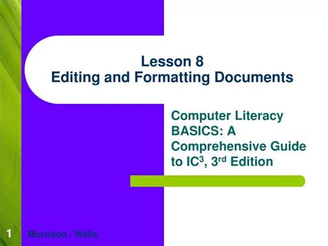 Ppt Lesson 8 Editing And Formatting Documents Powerpoint Presentation