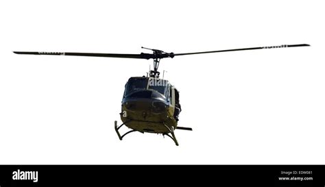 Front View Of Vietnam War Era Helicopter Isolated On White Uh 1 Huey