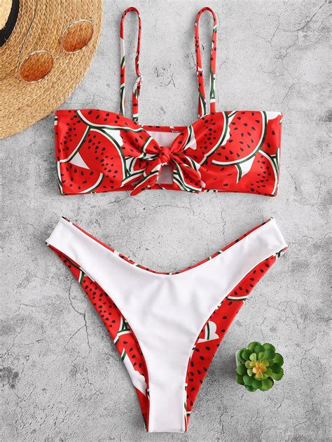 ZAFUL Watermelon Tied Reversible Bikini Set MULTI-A , #ad, #Tied, #Watermelon, #ZAFUL, # 