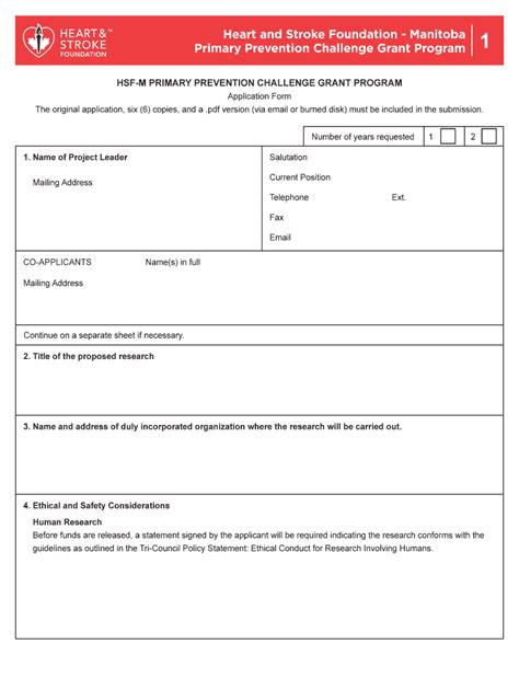 Fillable Online Hsf M Primary Prevention Challenge Grant Program Fax