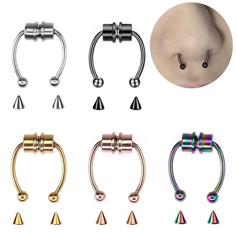 Septum Piercing Magnet Septum Nose Clip Ring Fake And Men Nose Magnetic Circular For Jewelry