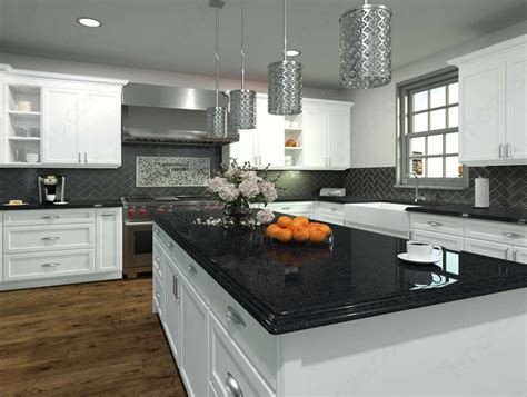 Black Forest Granite Countertops With White Cabinets