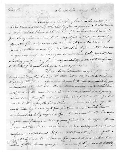 John C Payne To John Payne Todd May 9 1829 Library Of Congress