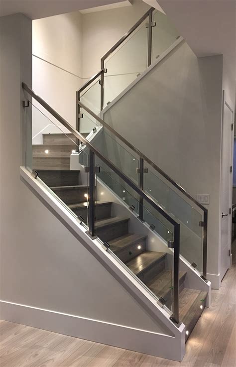 Steel Glass Railing Design For Stairs