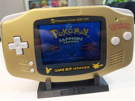 Backlit Gold Pokemon Center New York GBA with AGS 101 Screen and Glass