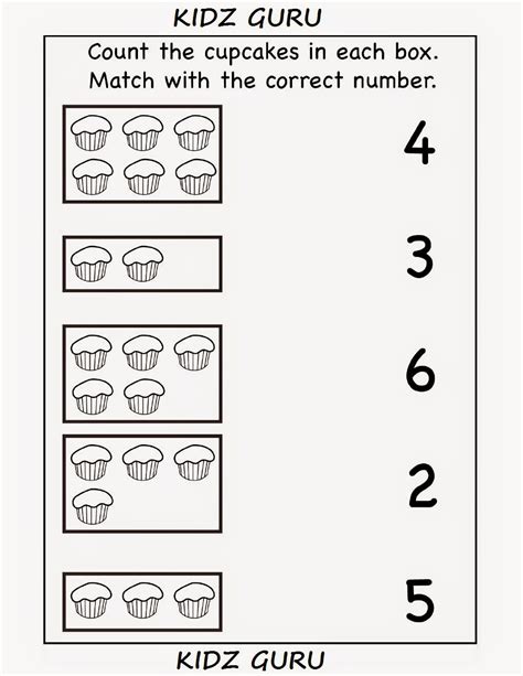 Kindergarten Worksheets Printable Worksheets Count And Match