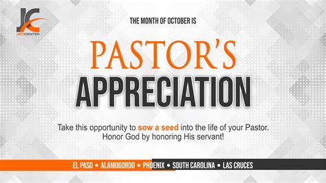Pastors Appreciation Month Christian Joy Center