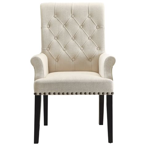Use the chair in the dining room, as an accent chair in a study, or anywhere in need of a minimalist touch. Coaster Parkins 190163 Upholstered Dining Arm Chair | Dunk ...