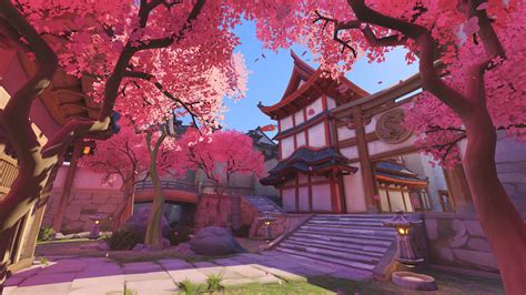 Hd Wallpaper White And Brown Wooden Temple Overwatch Hanamura