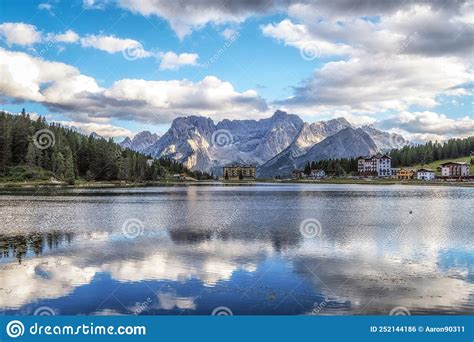 Lake Misurina And Mount Sorapis Stock Photo Image Of Dolomitis King