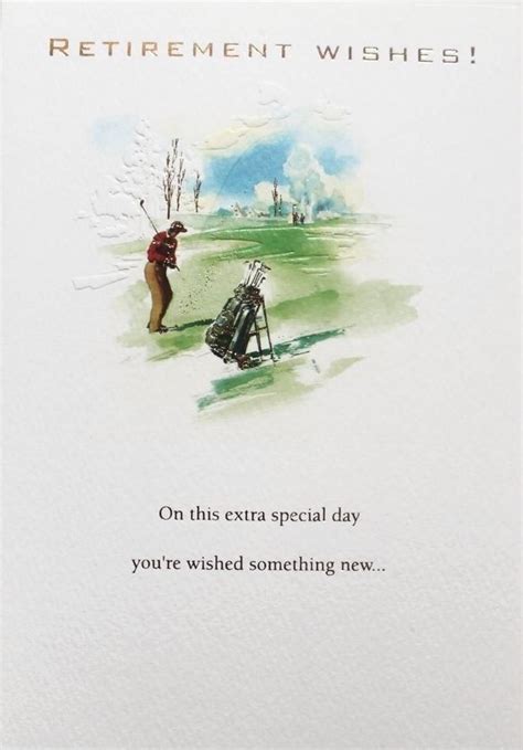 Retirement Wishes Greeting Card Golf Theme Suitable For Male Or