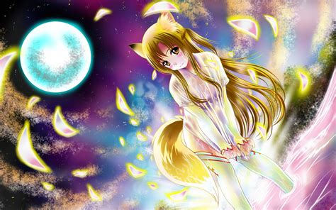Wallpaper Blonde Hair Anime Girl In The Moonlight