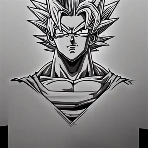 Tattoo Design Stencil Portrait Of Super Saiyan Goku Stable