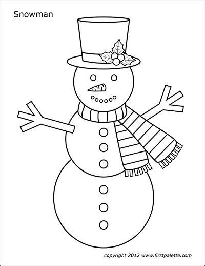 snowman  printable templates coloring pages