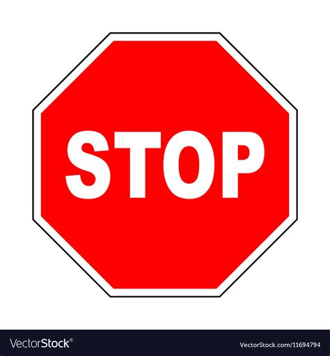 Stop Icon Do Not Enter Sign With Text Royalty Free Vector