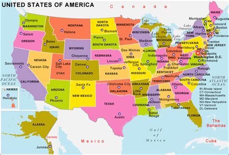 Us States And Capitals List 50states
