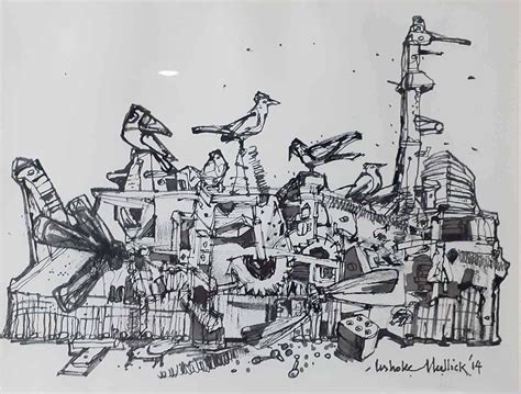 Renato Brozzi Vultures Original Charcoal Drawing By Renato Brozzi Early For Sale At