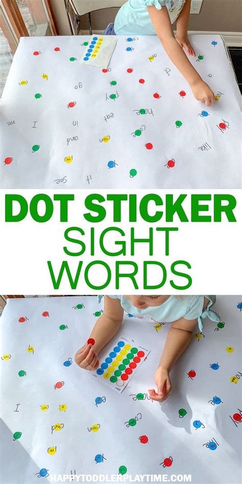 Dot Stickers Sight Word Match Happy Toddler Playtime Looking For A