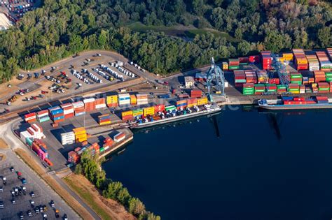 Luftaufnahme W Rth Am Rhein Containerterminal Im Containerhafen Des