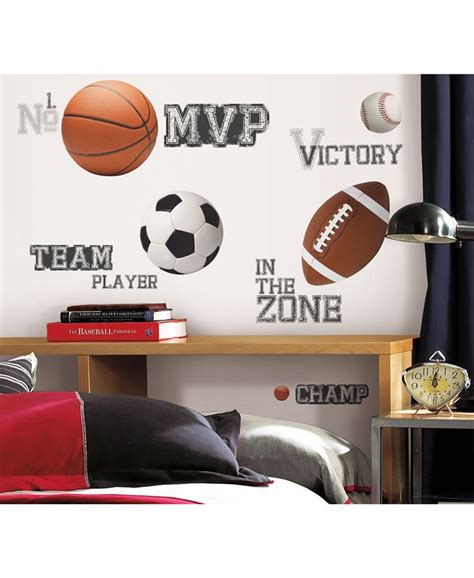 York Wallcoverings All Star Sports Saying Peel And Stick Wall Decals