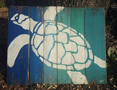 Rustic Colorful Sea Turtle Art Etsy Sea Turtle Art Turtle Art