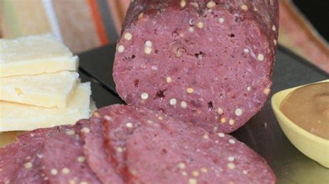 To make summer sausages, start by mixing liquid smoke, onion powder, pepper, garlic powder, mustard seeds, and curing salt with water in a large metal bowl and adding ground beef. Sandy's Summer Sausage | Recipe | Summer sausage recipes, Homemade sausage recipes, Sausage recipes