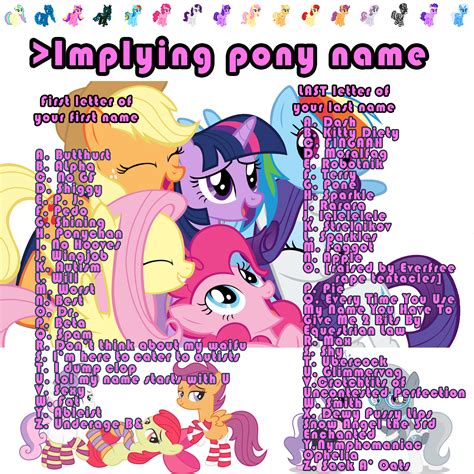 Pony Name My Little Pony Friendship Is Magic Know Your Meme