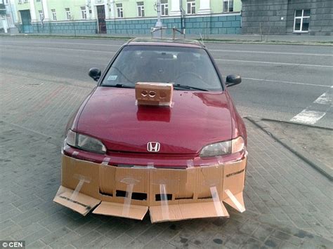 Russians Modify Cars With Cardboard Spoilers As Eu Sanctions Hit Belarus Daily Mail Online