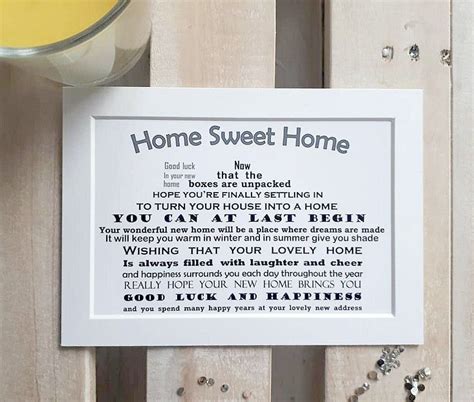Home Sweet Home New Home Personalised T House Warming T Can Be
