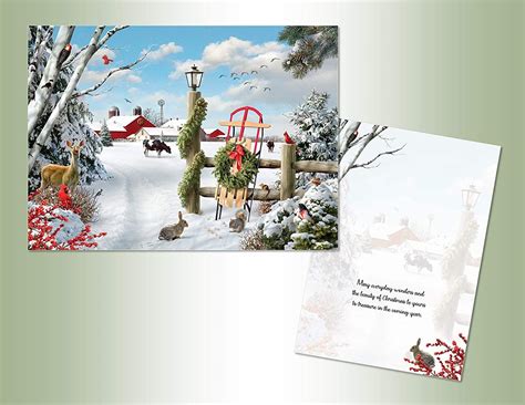 Buy Lpg Performing Arts Boxed Christmas Card Set Sled And Barn Set Of