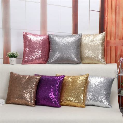 Buy Solid Color Glitter Sequins Home Decorative Throw