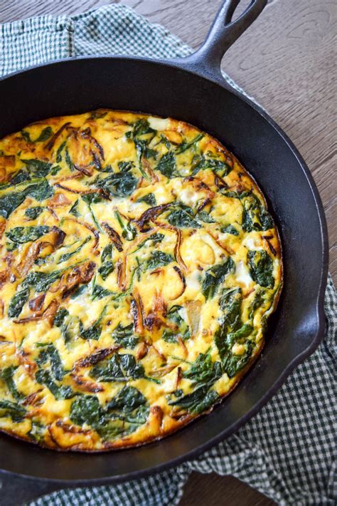 Caramelized Onion Spinach And Feta Frittata Boston Chic Party